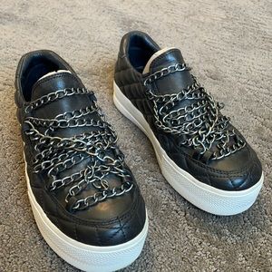 Ash SlipOns platform Black Leather Size 37 (US7)
